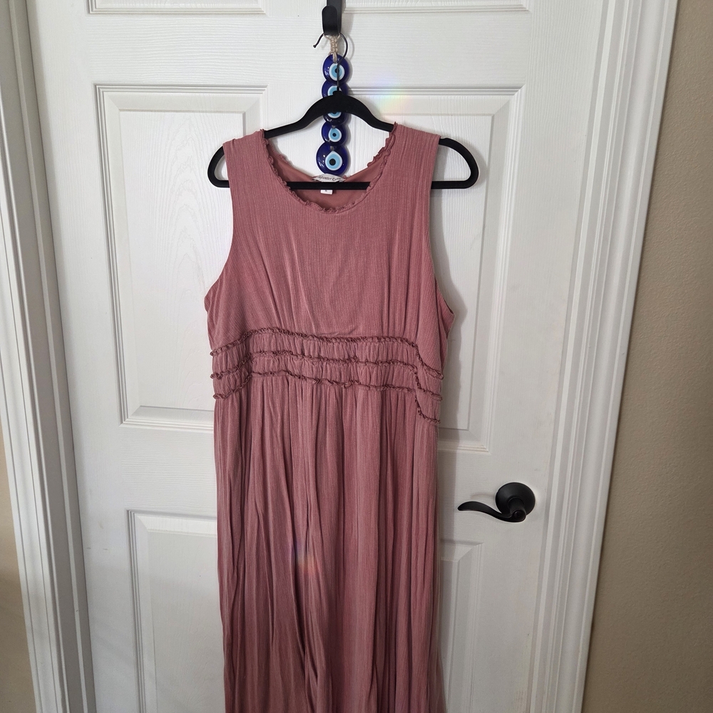 Coldwater Creek Sleeveless Rose Maxi Dress